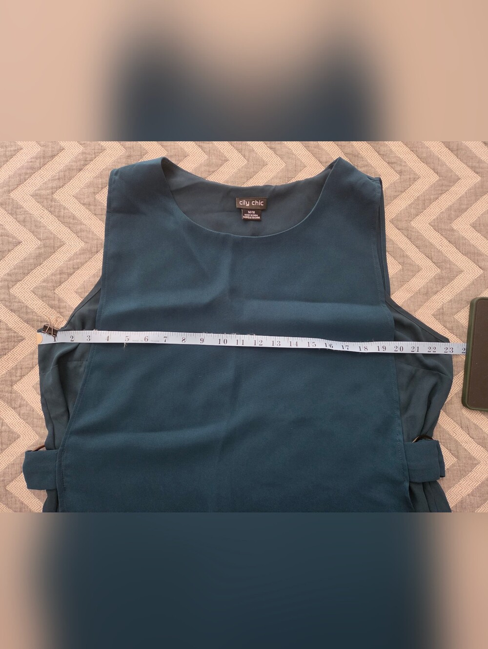 City Chic Teal Jade Sleeveless Layered Blouse Size 18 - Picture 9 of 10